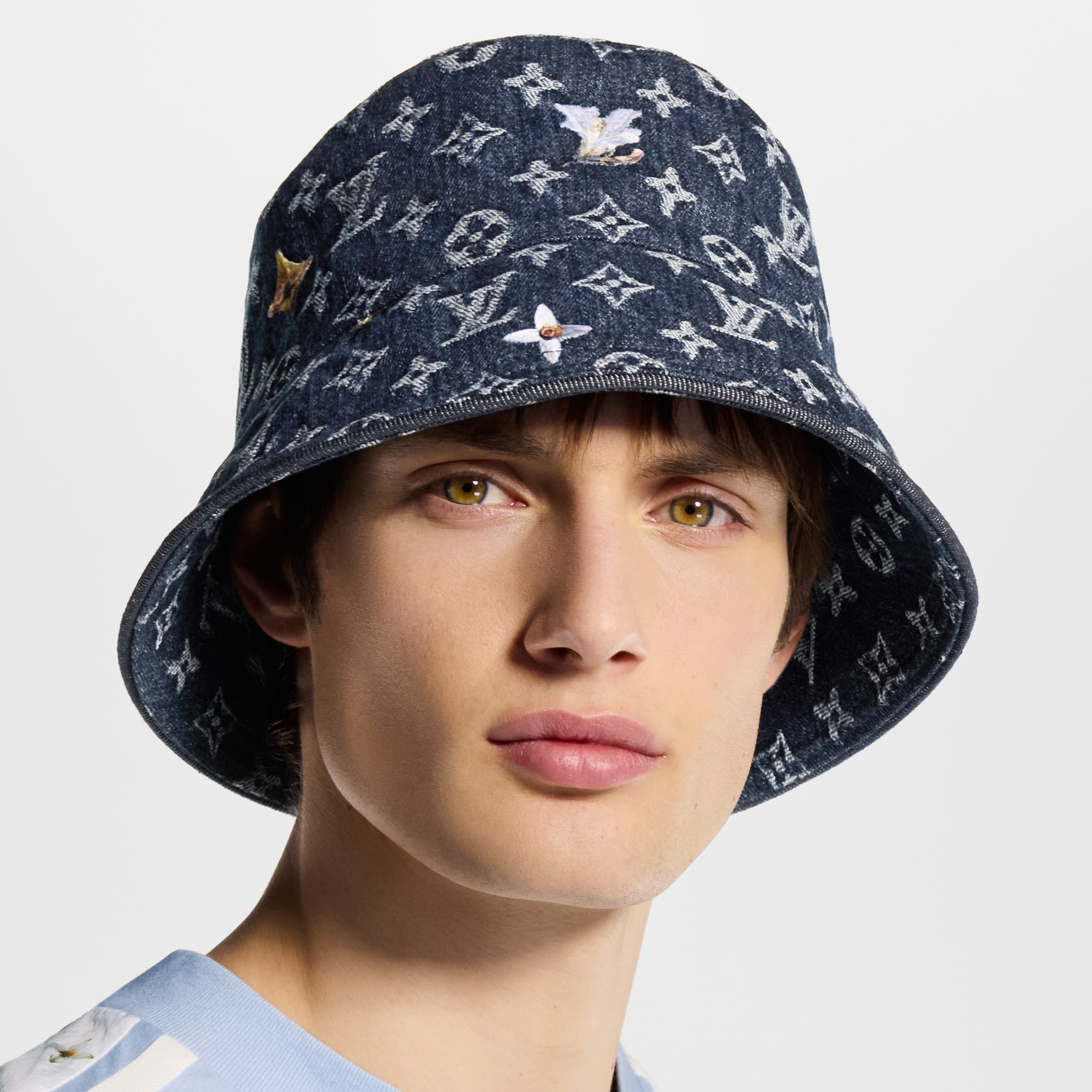 Monogram Flower Denim Bucket Hat S00 - Men - Accessories | LOUIS